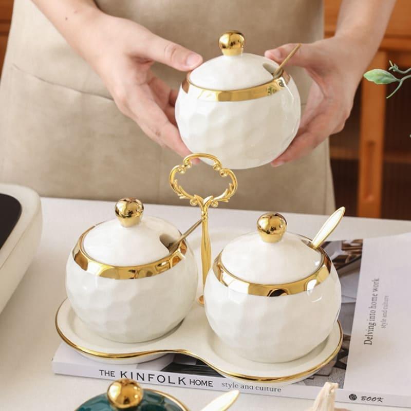 Conjunto de Potes Cerâmica Açucareiro e Saleiro Carpetino - Carpetino