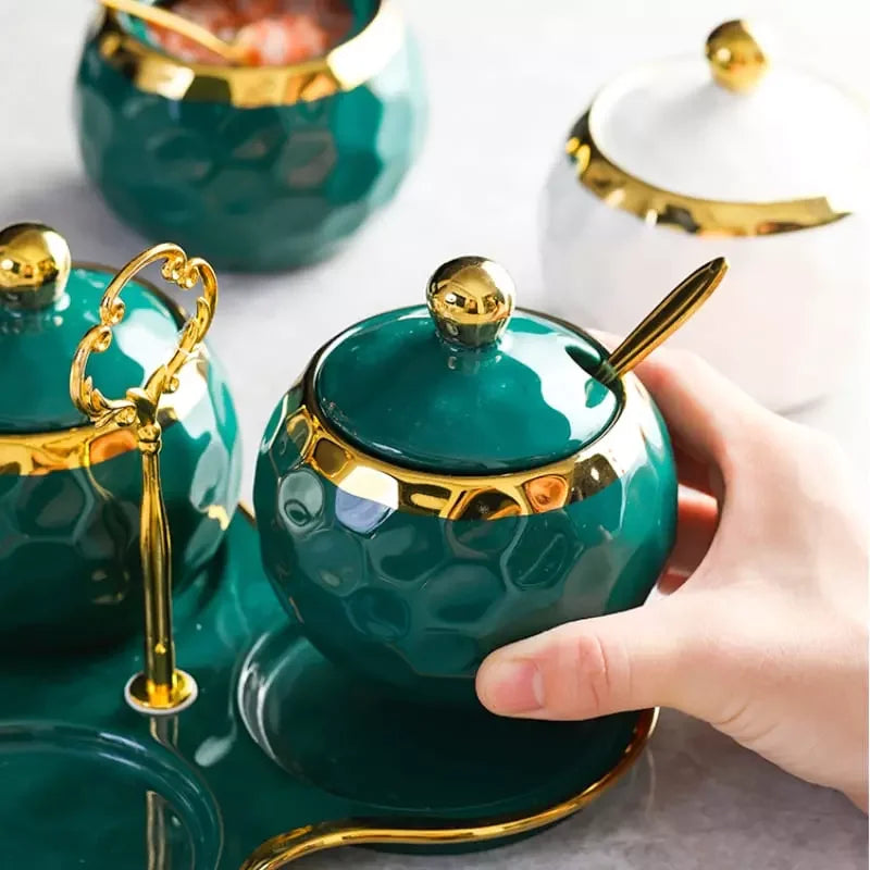 Conjunto de Potes Cerâmica Açucareiro e Saleiro Carpetino - Carpetino