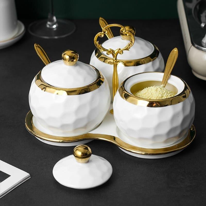 Conjunto de Potes Cerâmica Açucareiro e Saleiro Carpetino - Carpetino