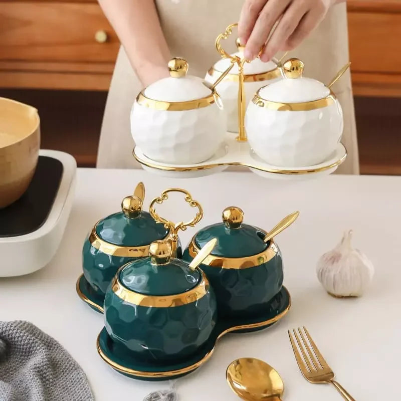 Conjunto de Potes Cerâmica Açucareiro e Saleiro Carpetino - Carpetino