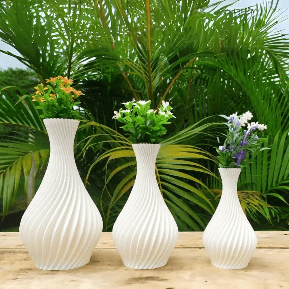 Kit 3 Vasinhos Jarros Espirais - Carpetino