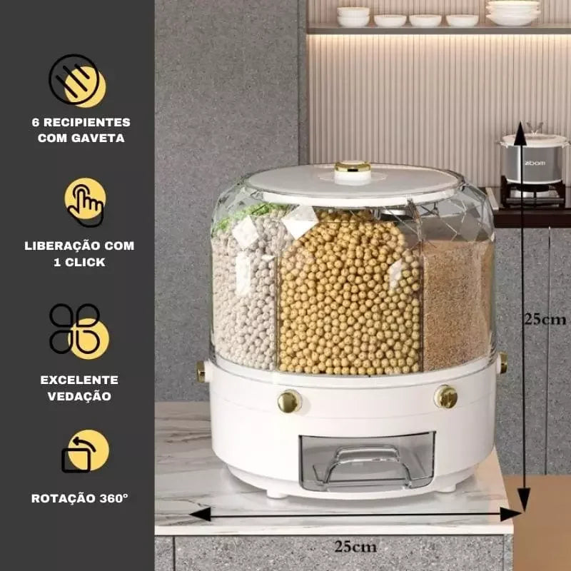 Dispensador Porta Alimentos e Cereais Giratório Carpetino - Carpetino