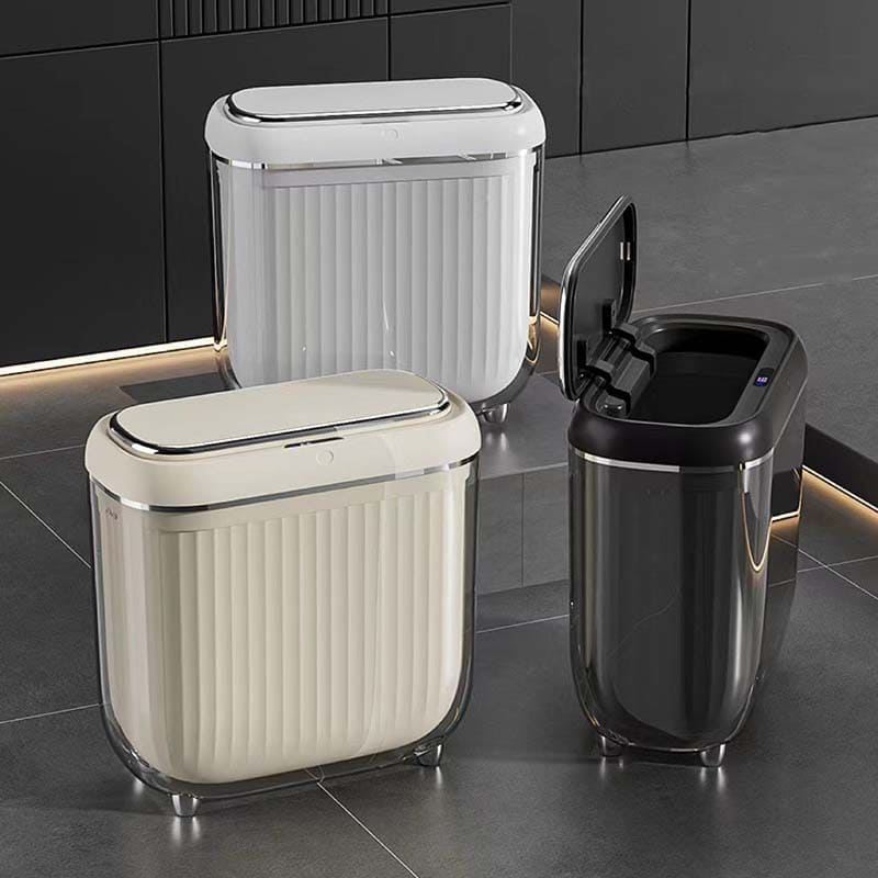 Lixeira para Banheiro e Cozinha Acrílico Automática com Sensor Carpetino