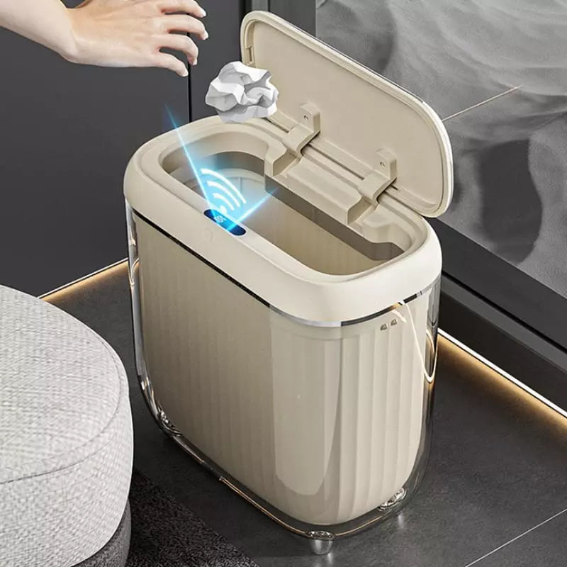 Lixeira para Banheiro e Cozinha Acrílico Automática com Sensor Carpetino