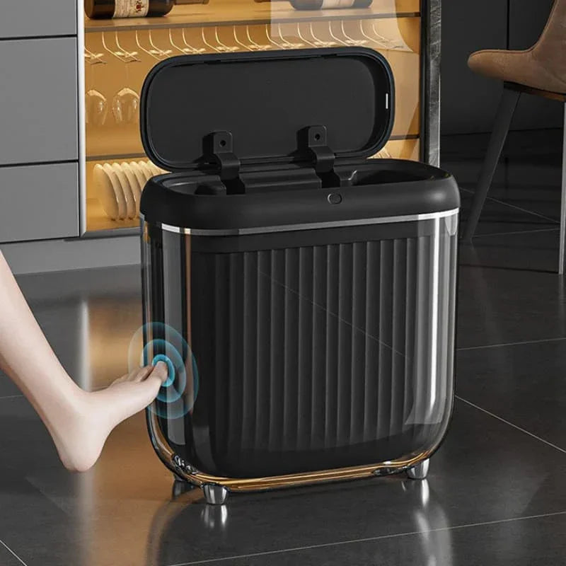 Lixeira para Banheiro e Cozinha Acrílico Automática com Sensor Carpetino - Carpetino
