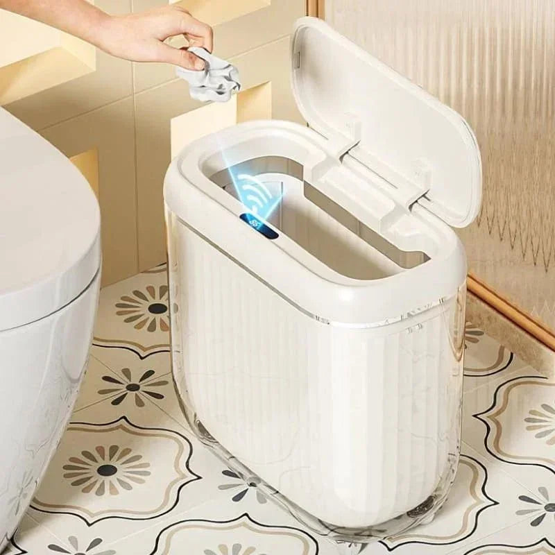 Lixeira para Banheiro e Cozinha Acrílico Automática com Sensor Carpetino - Carpetino