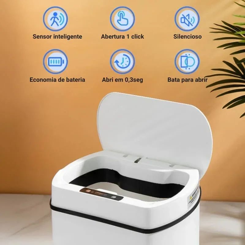 Lixeira para Banheiro e Cozinha Automática com Sensor Carpetino - Carpetino