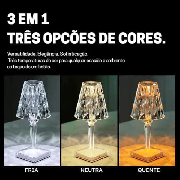 Lâmpada de Mesa Diamante LED Sem Fio Carpetino - Carpetino
