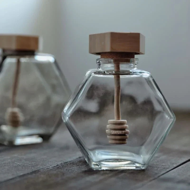 Meleira de Vidro Porta Mel com Colher Carpetino - Carpetino