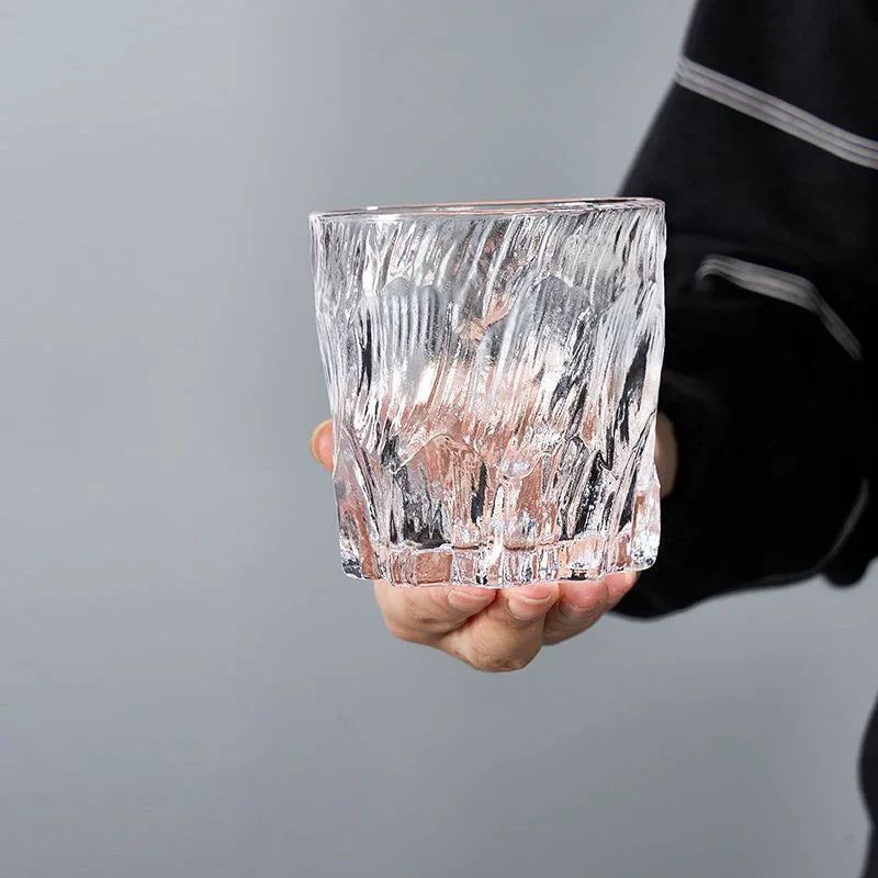 Copo de Whiskey Glacier Premium com Textura Lapidada em Vidro Reforçado