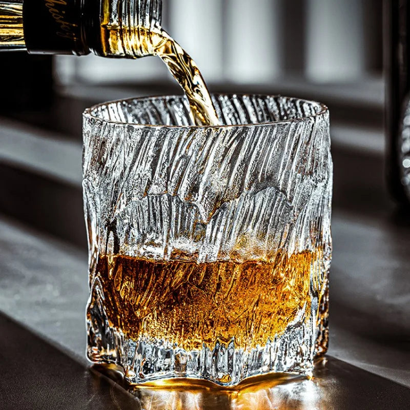 Copo de Whiskey Glacier Premium com Textura Lapidada em Vidro Reforçado