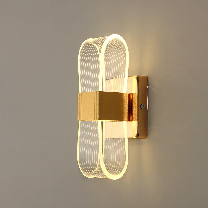 Arandela Orbital LED Decorativa em Alumínio e Acrílico Dourado Premium - Design Nórdico Minimalista