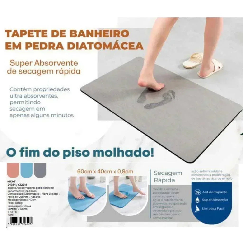 Tapete de Banheiro Secagem Rápida em Terra Diatomácea Carpetino - Carpetino