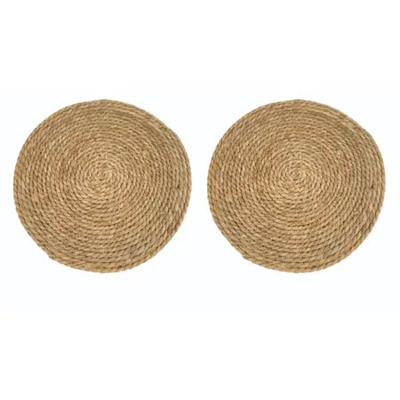 Jogo Americano Redondo de Rattan Natural Carpetino