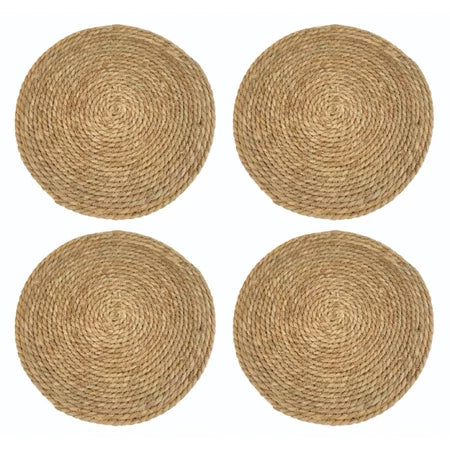 Jogo Americano Redondo de Rattan Natural Carpetino