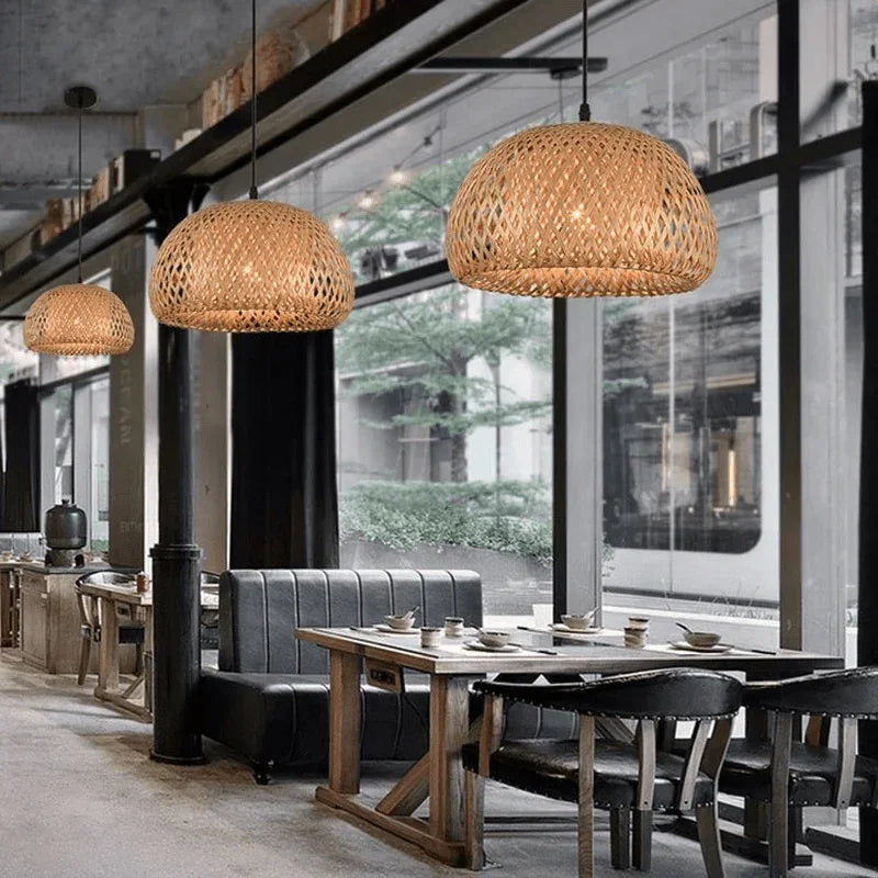 Luminária Pendente de Bambu Artesanal Premium - Carpetino