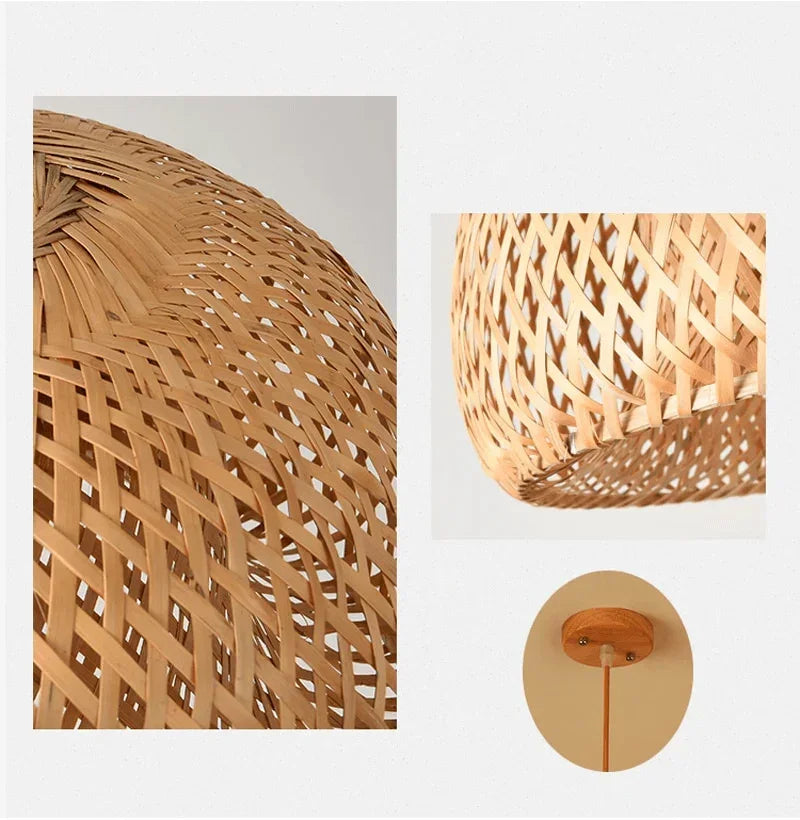 Luminária Pendente de Bambu Artesanal Premium - Carpetino