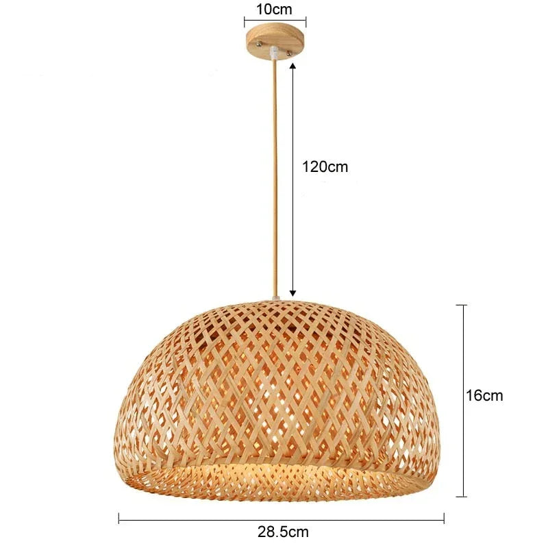 Luminária Pendente de Bambu Artesanal Premium - Carpetino