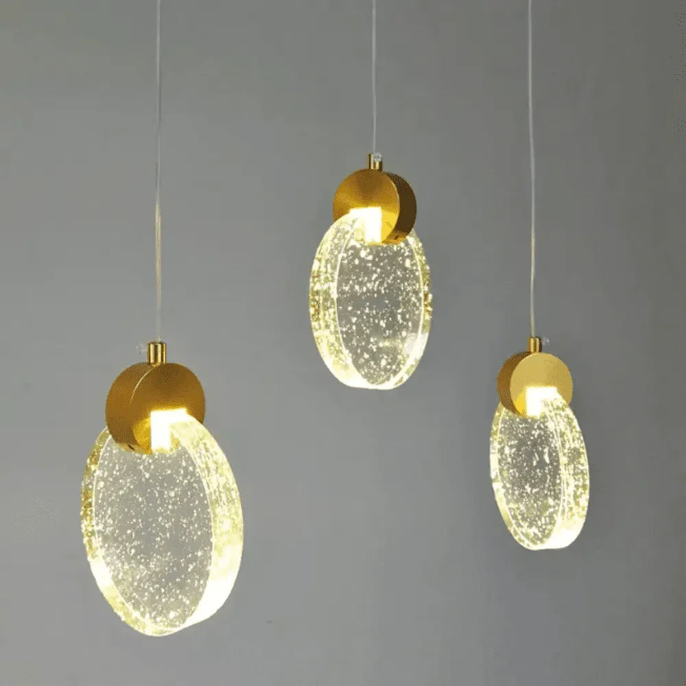 Lustre de Led Pendente Dourado - Carpetino