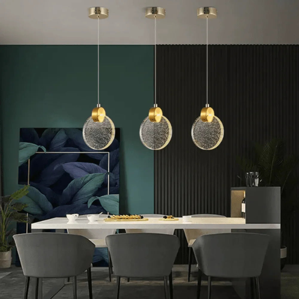 Lustre de Led Pendente Dourado - Carpetino