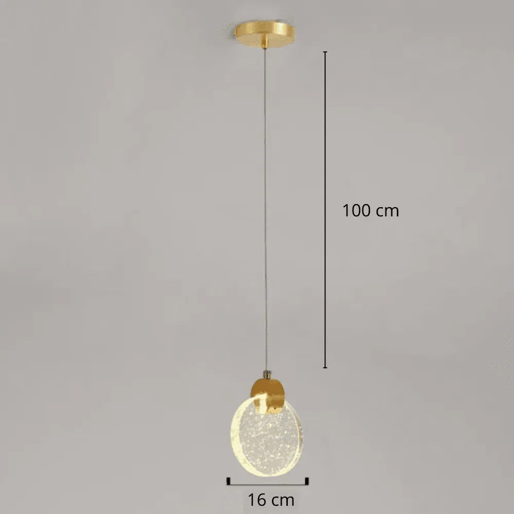 Lustre de Led Pendente Dourado - Carpetino