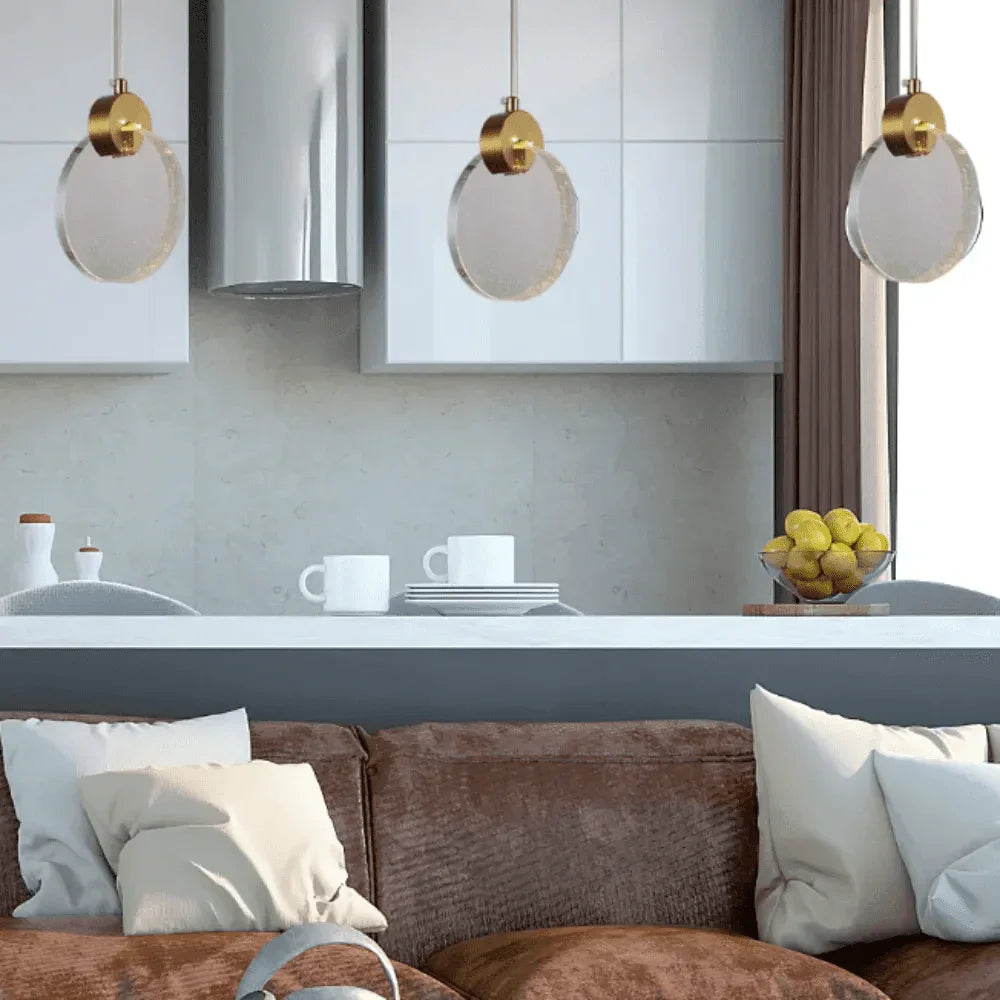 Lustre de Led Pendente Dourado - Carpetino