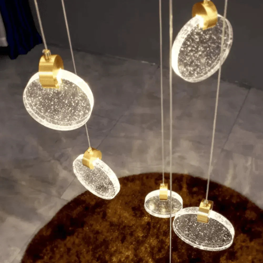 Lustre de Led Pendente Dourado - Carpetino