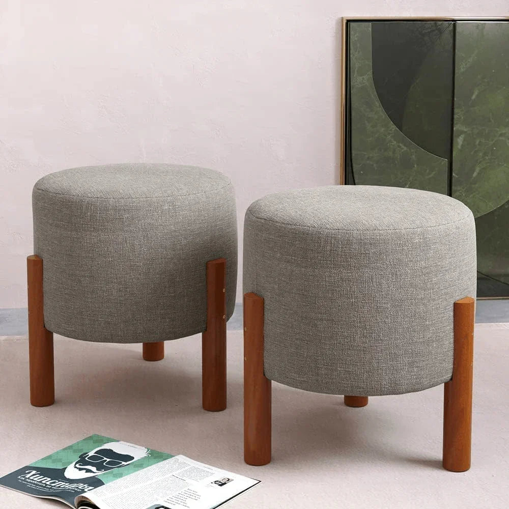 Kit 2 Puff Banquinho Redondo - Carpetino