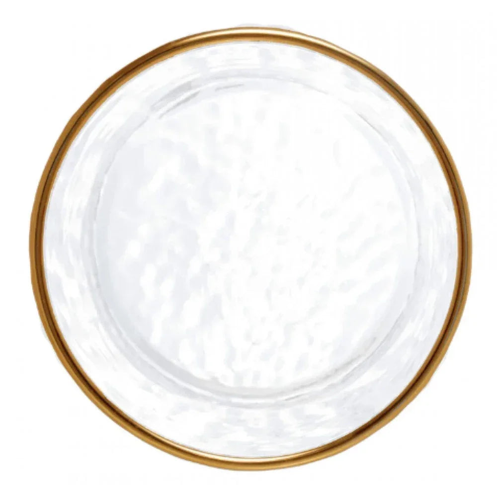 Copo de Whisky de Cristal com Borda Dourada