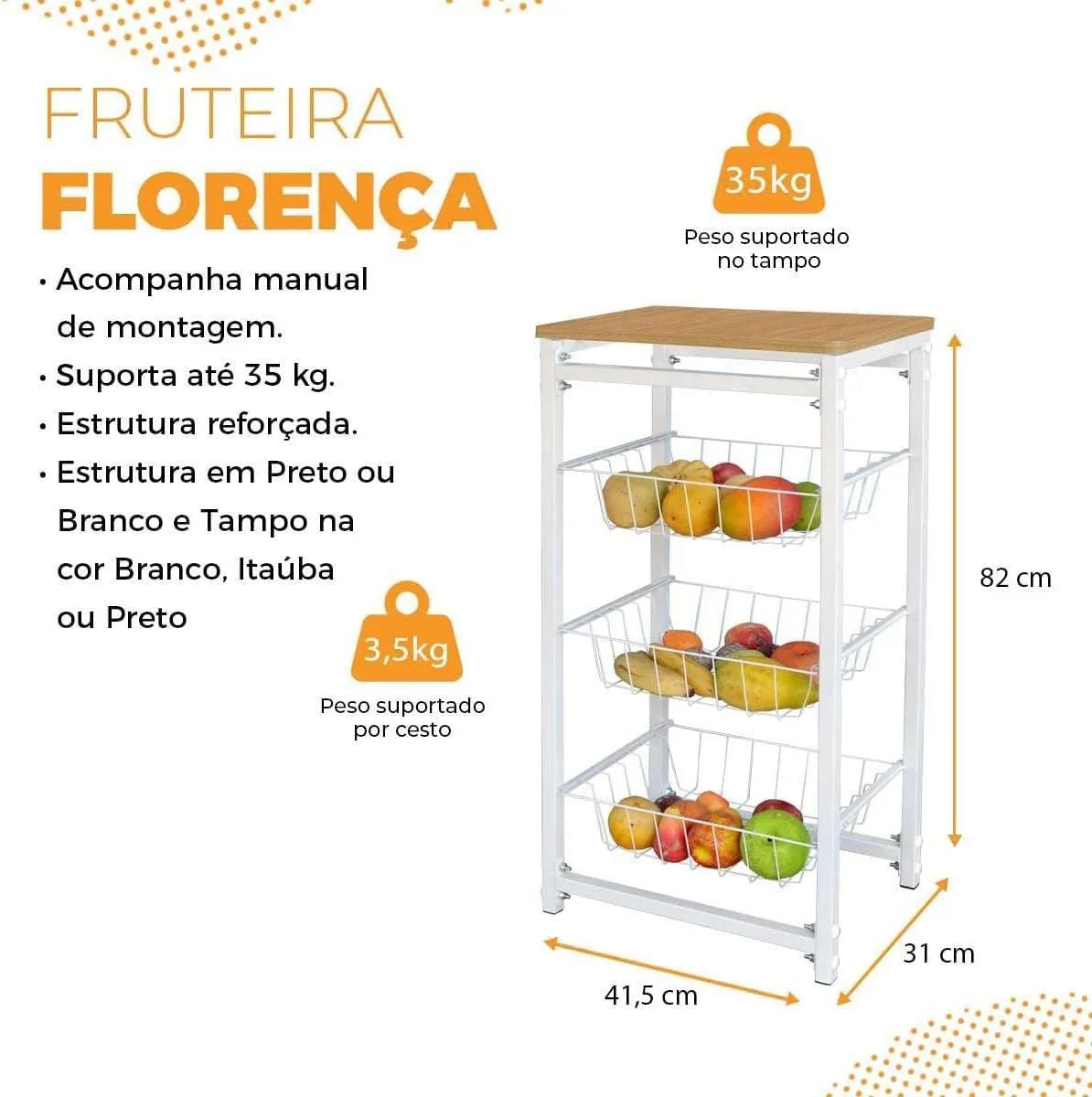 Fruteira de Chão de Cozinha Carpetino