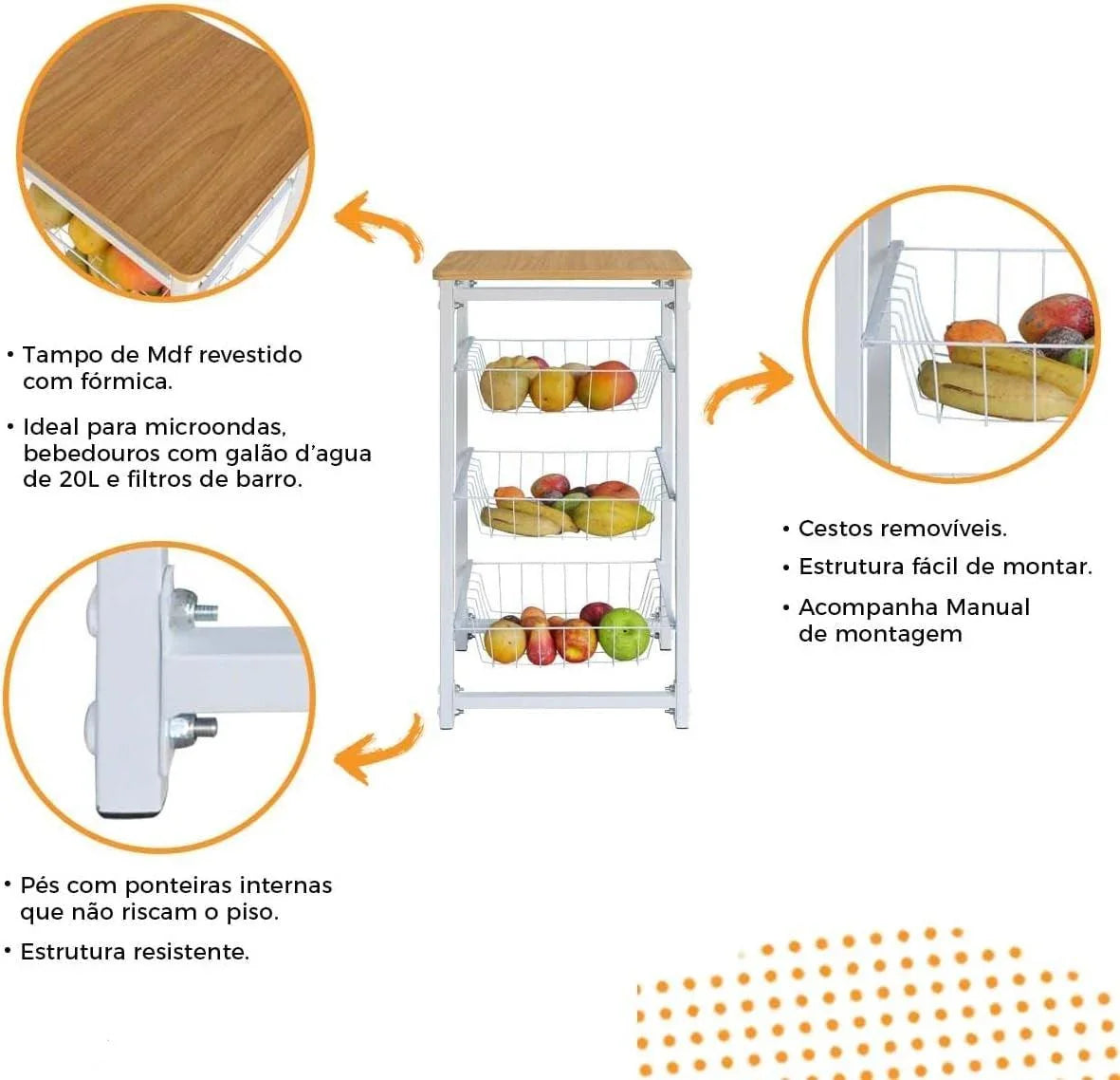 Fruteira de Chão de Cozinha Carpetino