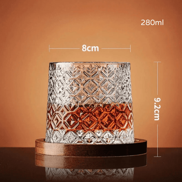Copo de Cristal para Whisky com Base Rotativa – Bar em Casa Carpetino