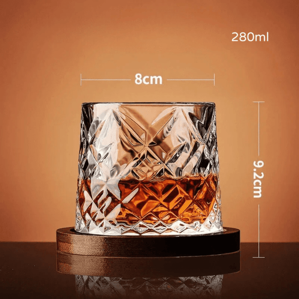 Copo de Cristal para Whisky com Base Rotativa – Bar em Casa Carpetino