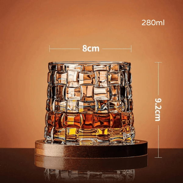 Copo de Cristal para Whisky com Base Rotativa – Bar em Casa Carpetino