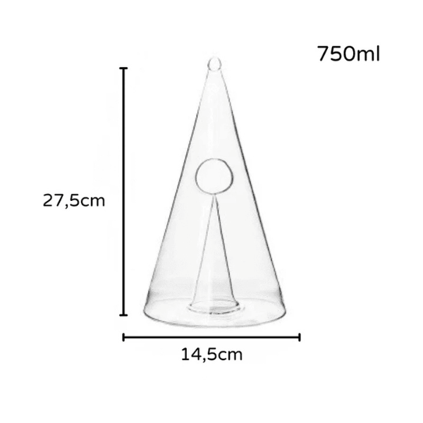 Decanter de Vinho Whisky Vidro Pirâmide Carpetino