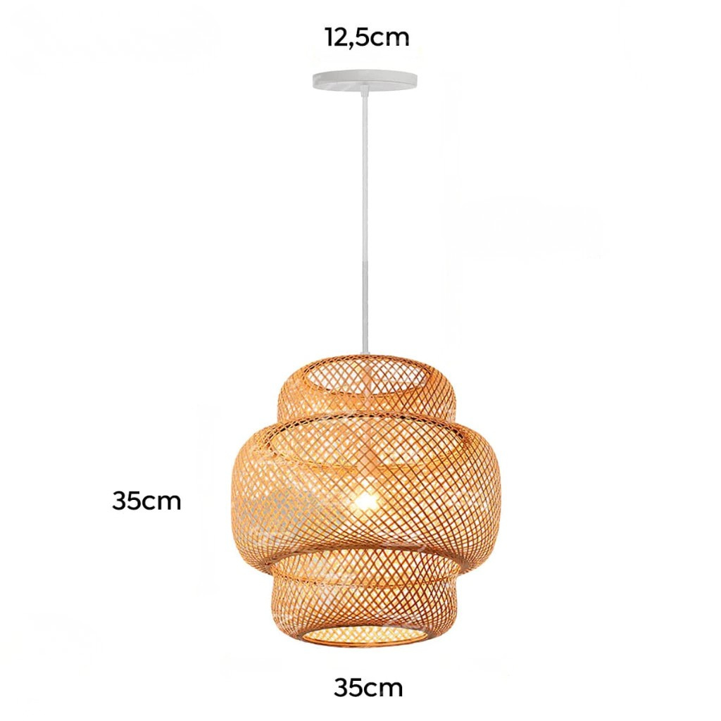 Luminária Pendente de Bambu Artesanal Premium