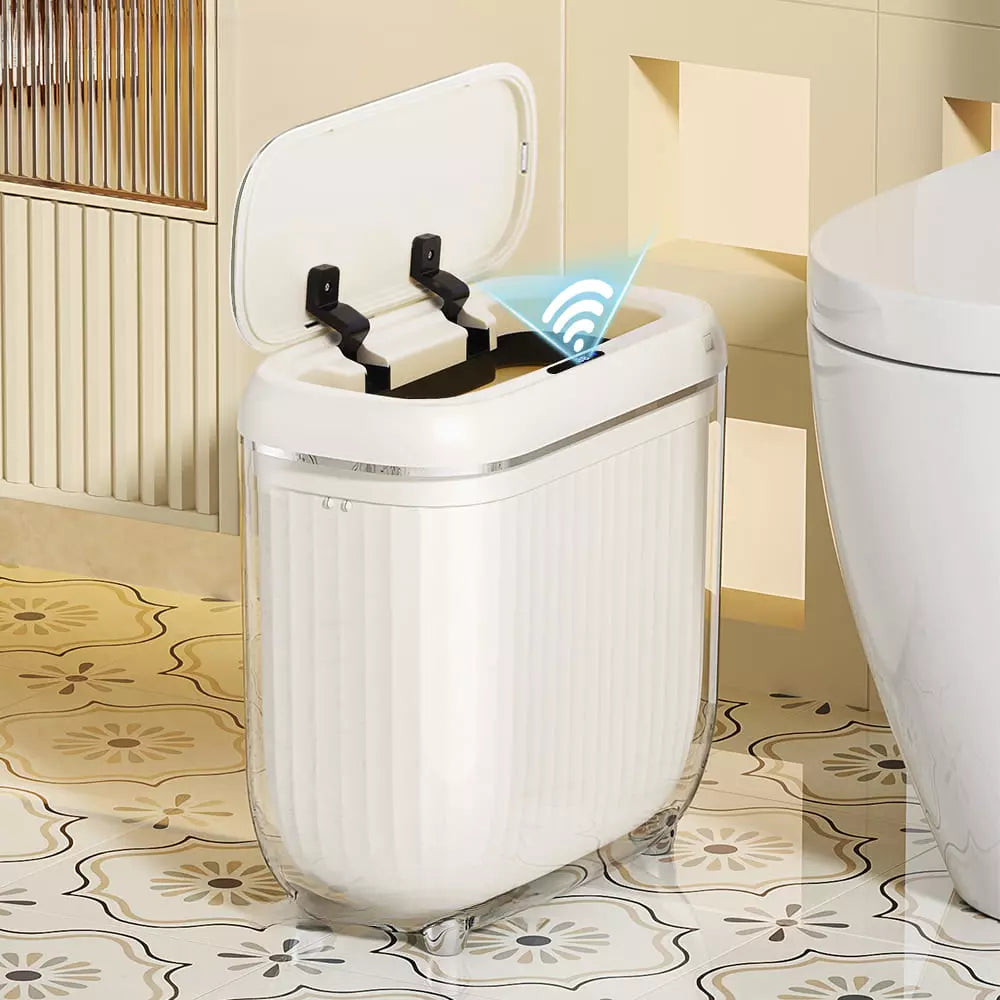 Lixeira para Banheiro e Cozinha Acrílico Automática com Sensor Carpetino