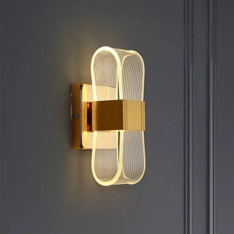 Arandela Orbital LED Decorativa em Alumínio e Acrílico Dourado Premium - Design Nórdico Minimalista
