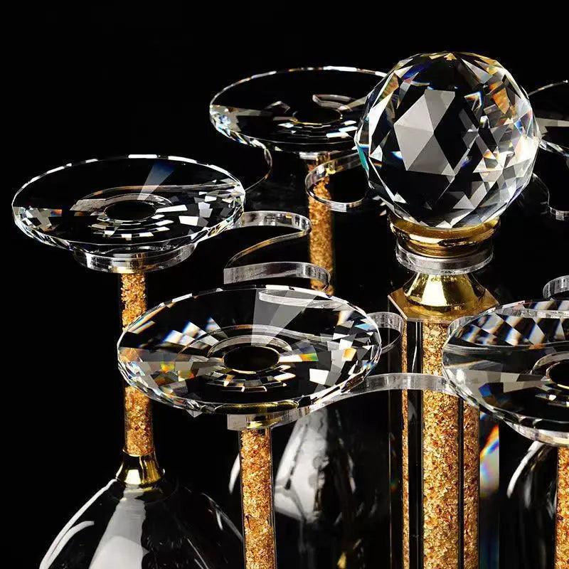 Taça Vidro de Cristal de Folhas de Ouro Premium Carpetino - Carpetino