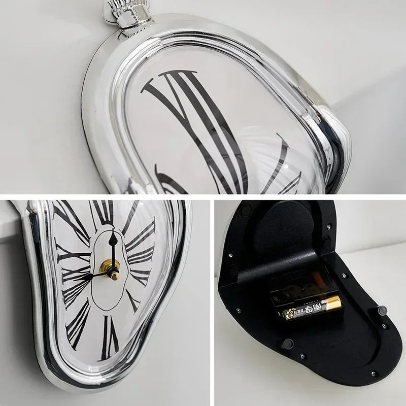 Relógio de Mesa e Prateleira Estilo Salvador Dalí Dourado Premium