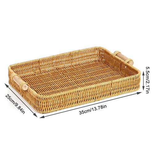 Bandeja Organizadora de Rattan Trançado  Carpetino