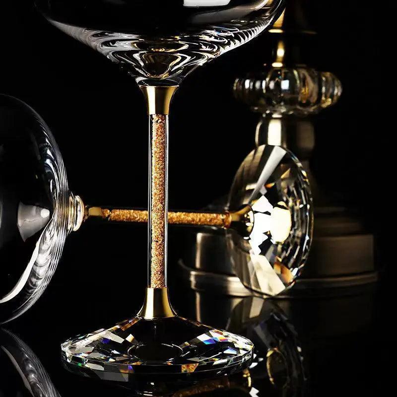Taça Vidro de Cristal de Folhas de Ouro Premium Carpetino - Carpetino
