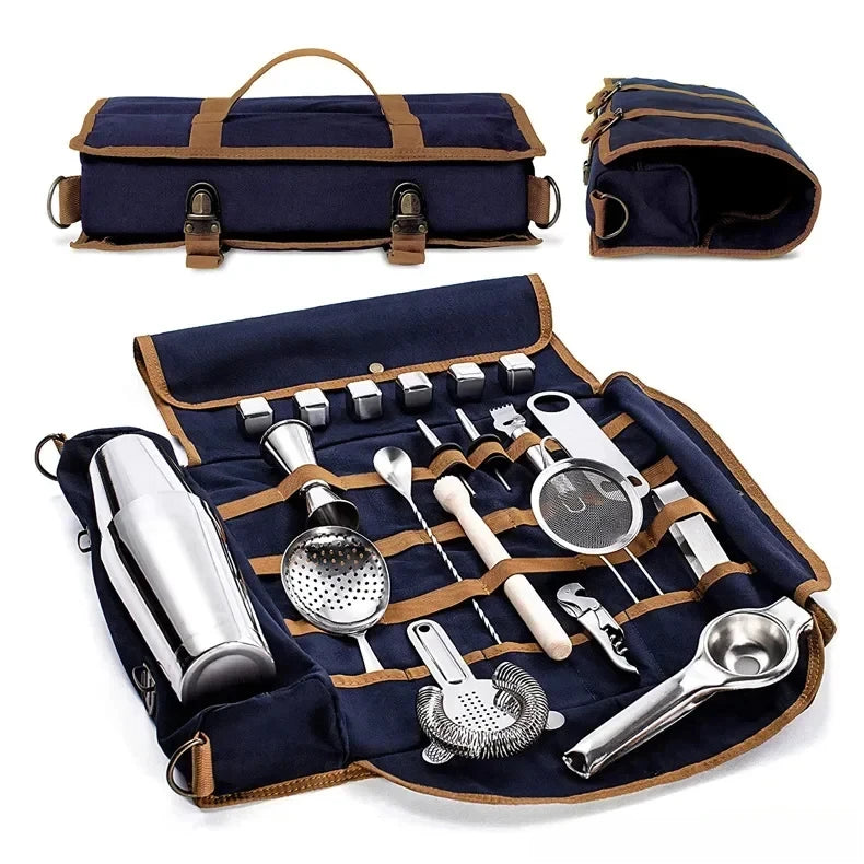 Bolsa Profissional para Bartender em Lona – Estojo de Viagem para Kit Bar (sem ferramentas)