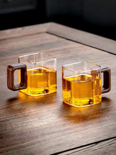 Xícara de Vidro com Cabo Natural 90ml Carpetino