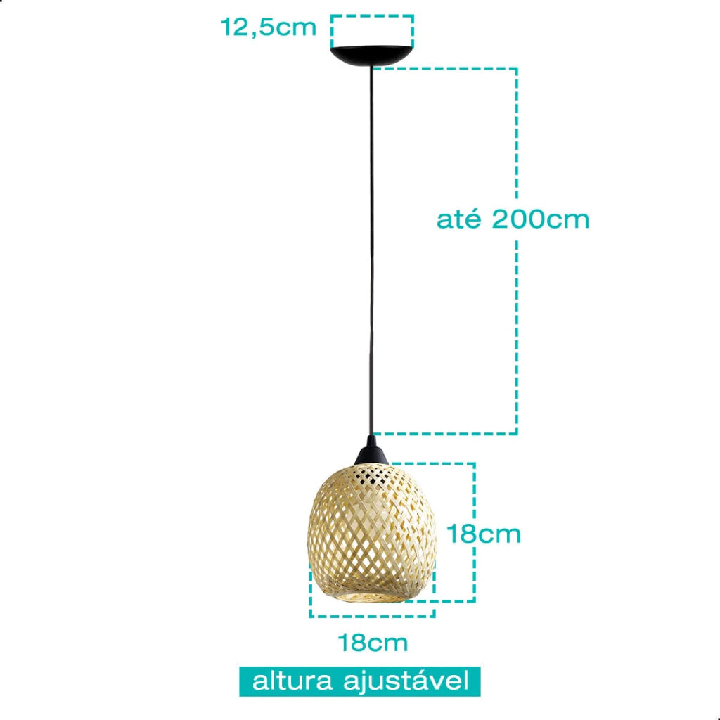 Luminária Pendente de Bambu Maya