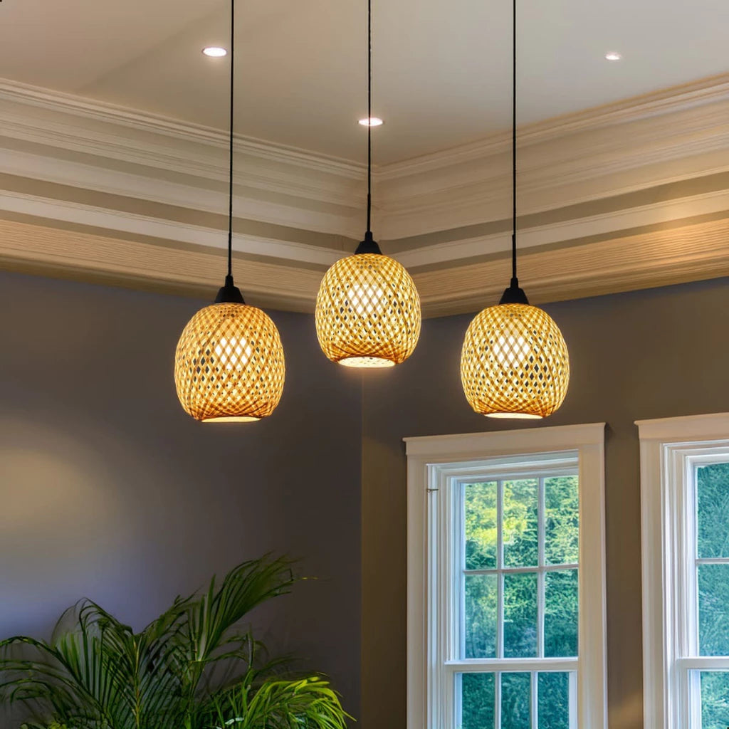 Luminária Pendente de Bambu Maya