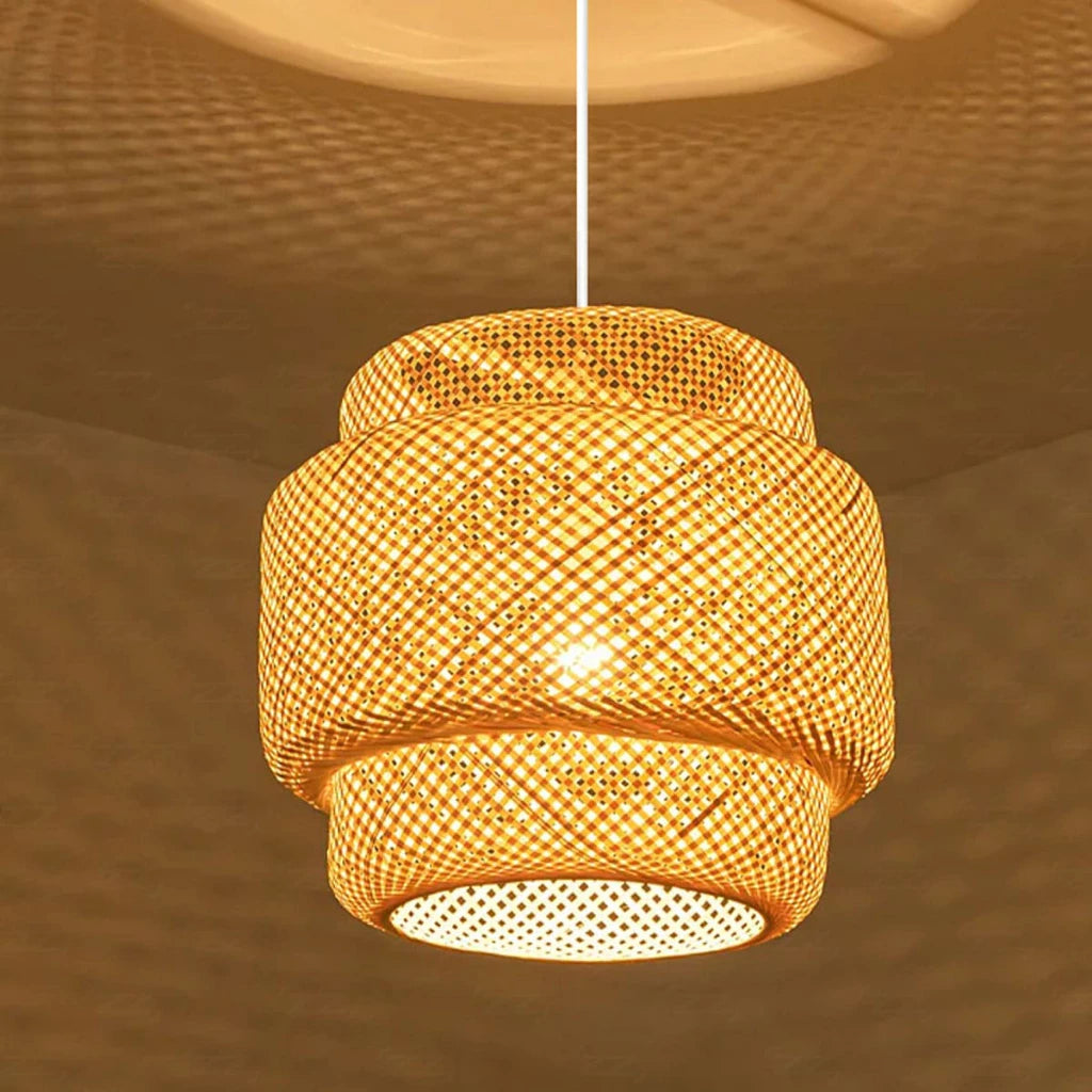 Luminária Pendente de Bambu Artesanal Premium