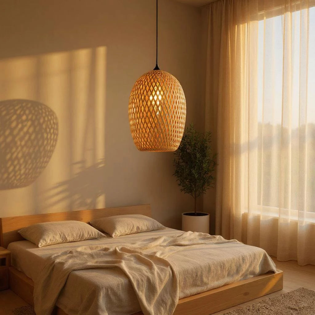 Luminária Pendente de Bambu Elegance