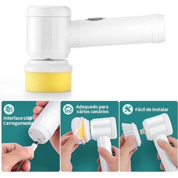 Escova Elétrica de Limpeza 5 em 1 - Carpetino