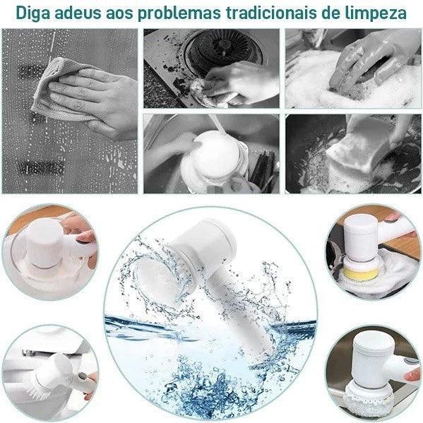 Escova Elétrica de Limpeza 5 em 1 - Carpetino